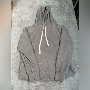Evereve Gray Striped Hoodie Sweatshirt M
